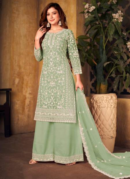 Pista Green Colour TWISHA VAANI 24 Heavy Festive Wear Heavy Net Salwar Suit Collection 243